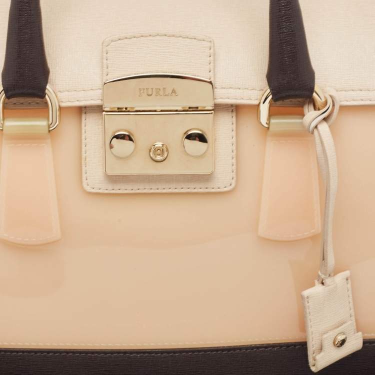 Pre Owned Furla Multicolor Leather and Rubber Candy Flap Satchel