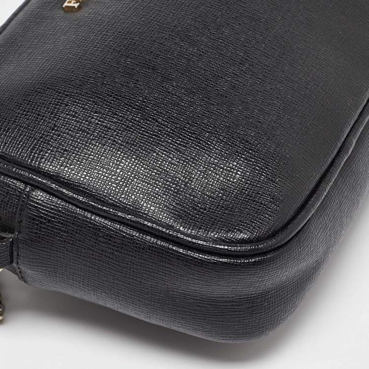Pre Owned Furla Black Leather Camera Crossbody Bag