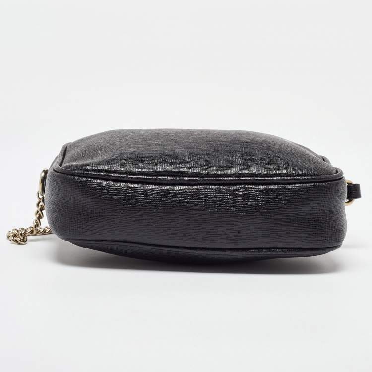 Pre Owned Furla Black Leather Camera Crossbody Bag