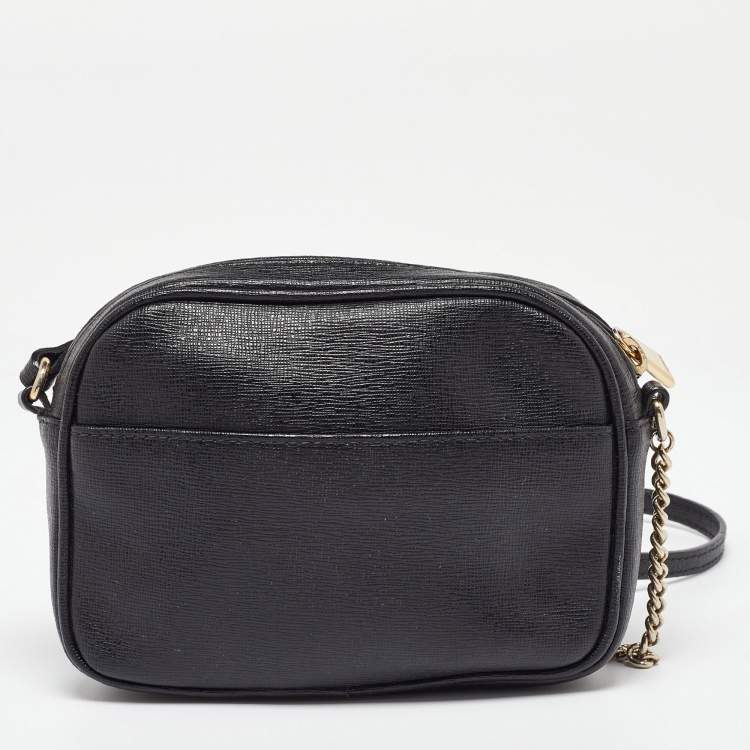 Pre Owned Furla Black Leather Camera Crossbody Bag