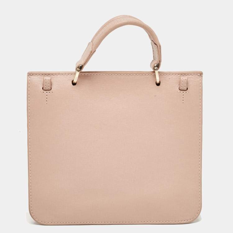 Pre Owned Furla Pink Leather Metropolis Top Handle Bag