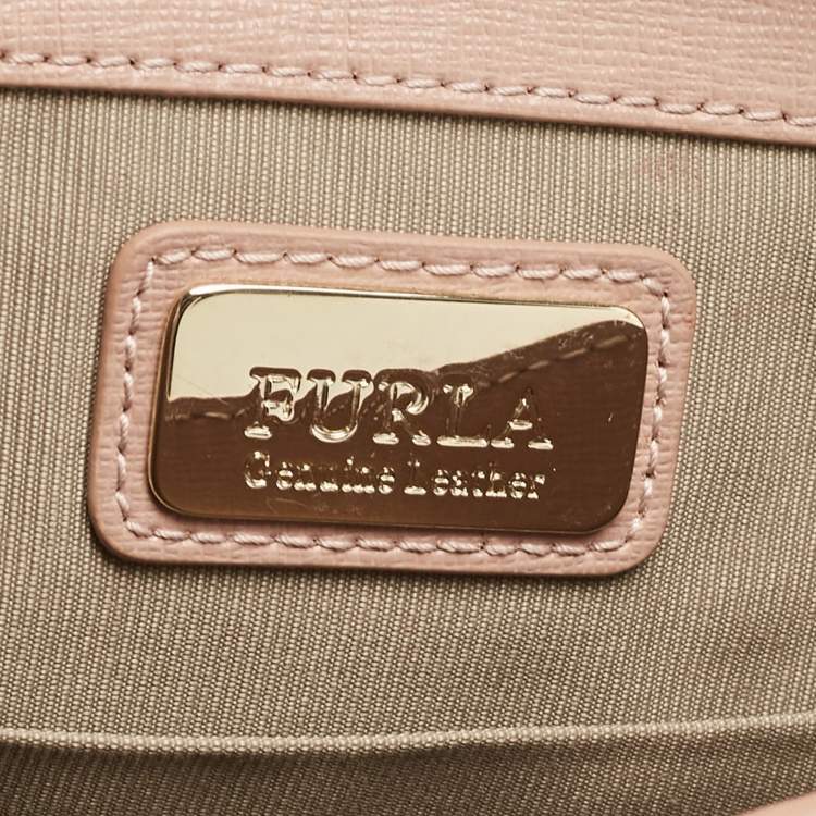 Pre Owned Furla Pink Leather Metropolis Top Handle Bag