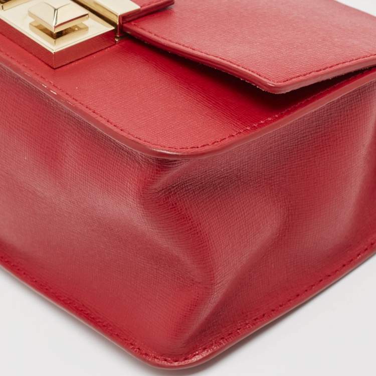 Pre Owned Furla Red Leather Metropolis Top Handle Bag