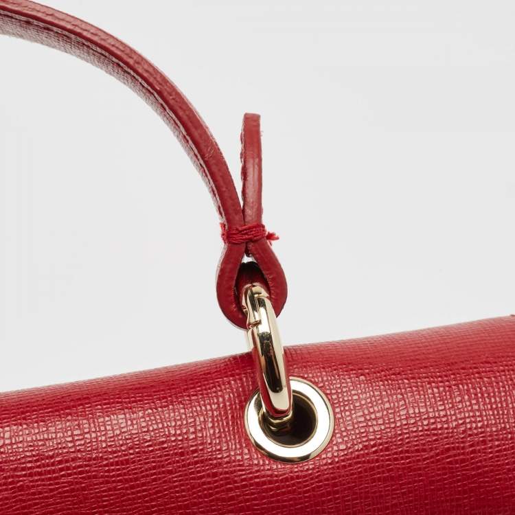 Pre Owned Furla Red Leather Metropolis Top Handle Bag
