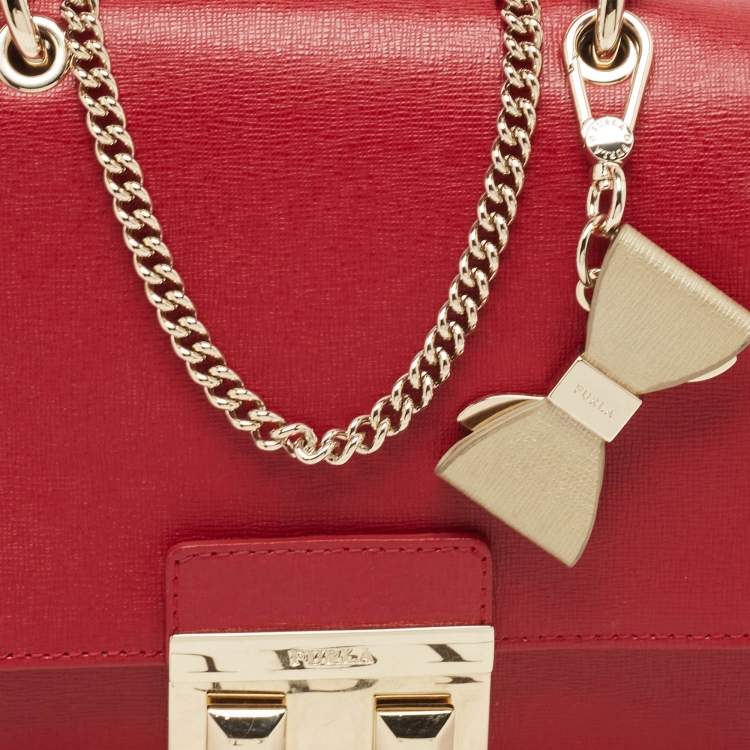 Pre Owned Furla Red Leather Metropolis Top Handle Bag