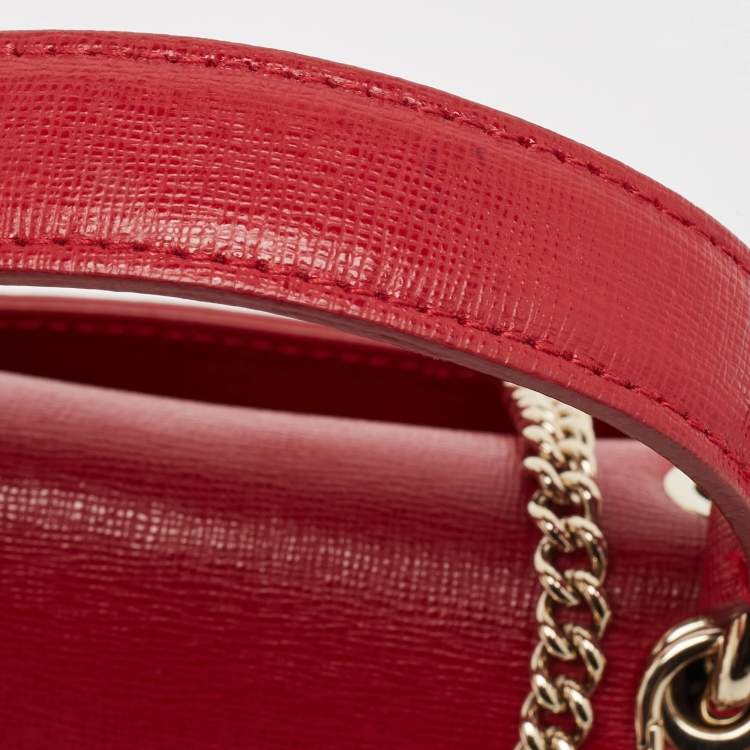 Pre Owned Furla Red Leather Metropolis Top Handle Bag