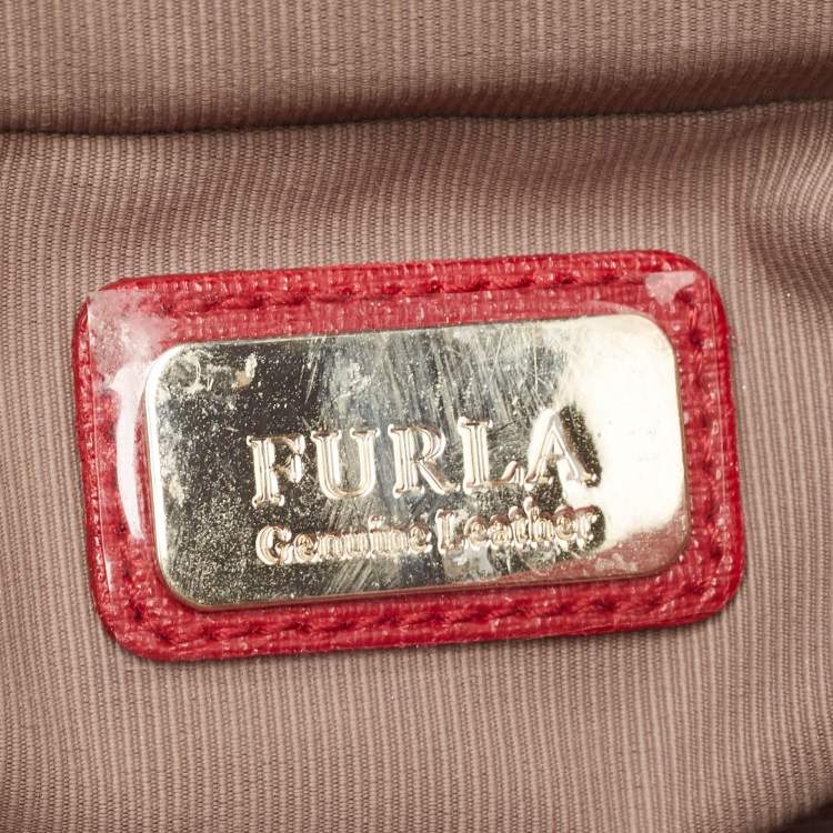 Pre Owned Furla Red Leather Metropolis Top Handle Bag