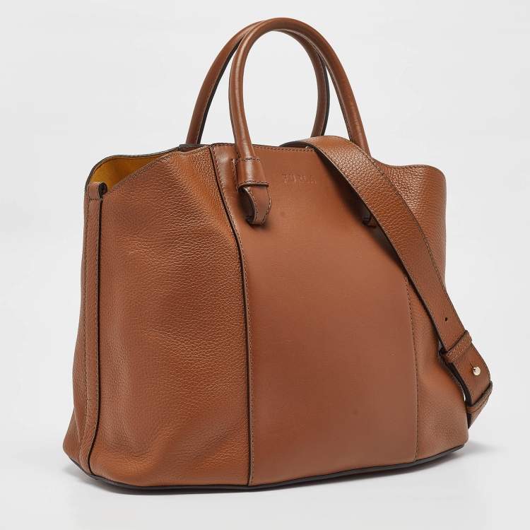 Pre Owned Furla Brown Leather Miastella Tote
