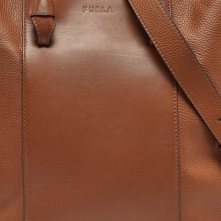 Pre Owned Furla Brown Leather Miastella Tote