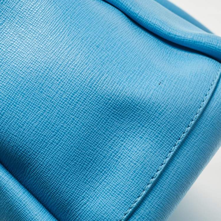 Pre Owned Furla Light Blue Leather Linda Tote