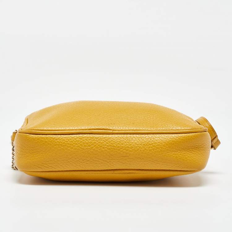 Pre Owned Furla Yellow Leather Lilli Camera Crossbody Bag