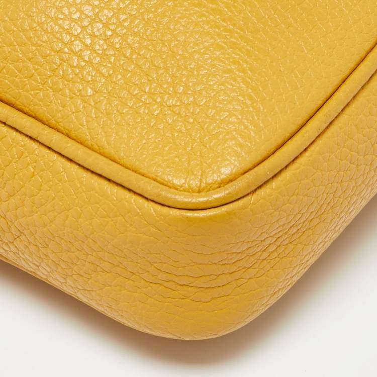 Pre Owned Furla Yellow Leather Lilli Camera Crossbody Bag