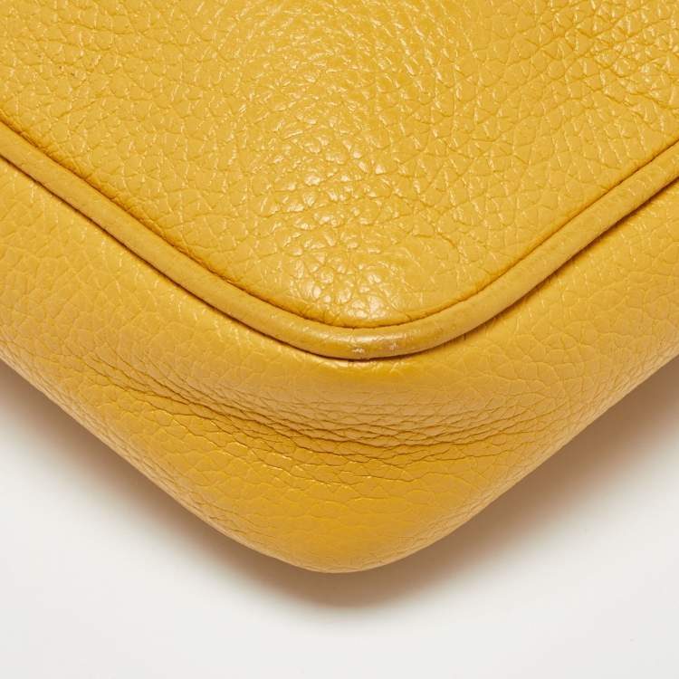 Pre Owned Furla Yellow Leather Lilli Camera Crossbody Bag