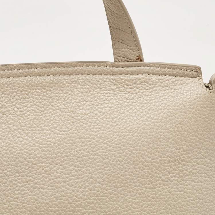 Pre Owned Furla Light Beige Leather Niki Top Handle Bag