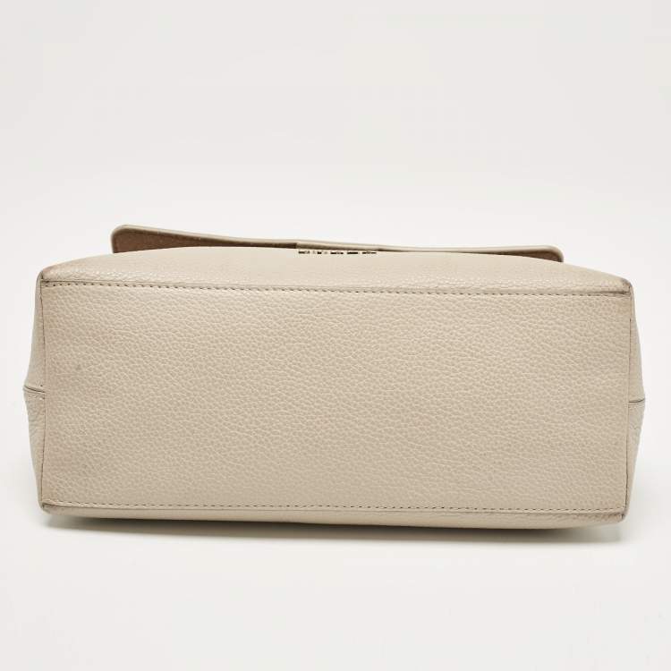 Pre Owned Furla Light Beige Leather Niki Top Handle Bag