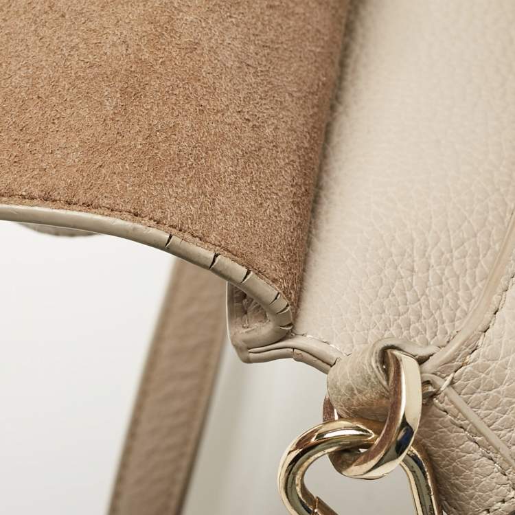 Pre Owned Furla Light Beige Leather Niki Top Handle Bag