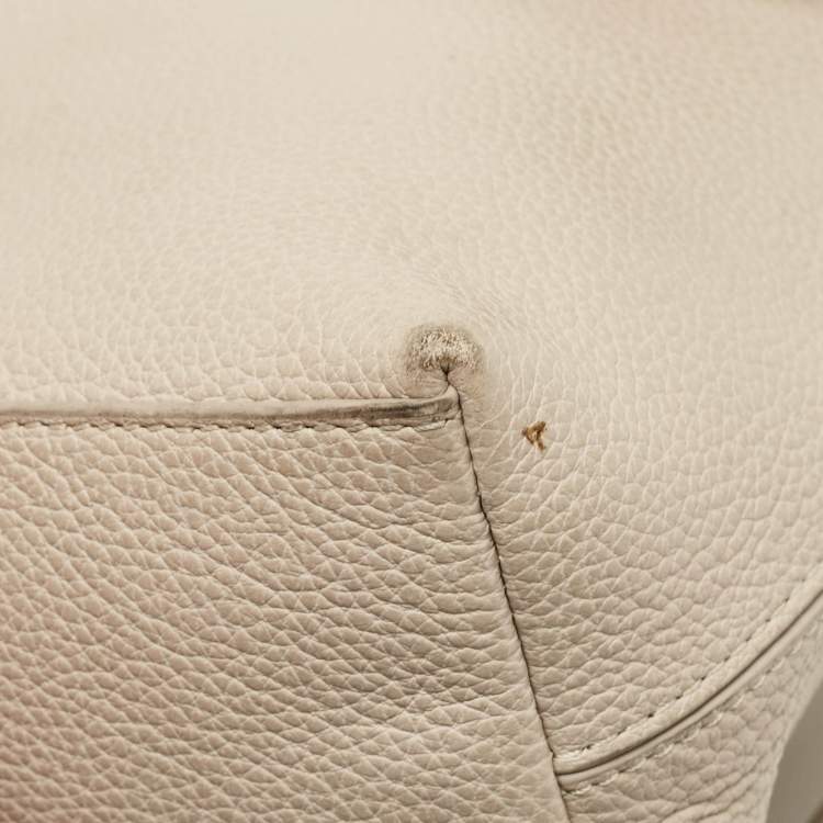 Pre Owned Furla Light Beige Leather Niki Top Handle Bag