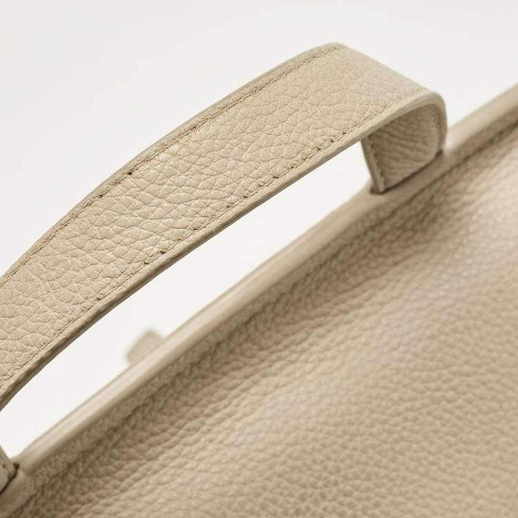 Pre Owned Furla Light Beige Leather Niki Top Handle Bag