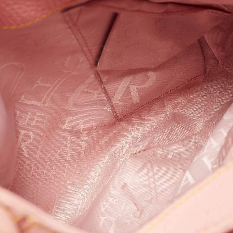 Pre Owned Furla Pink Leather Buckle Flap Hobo