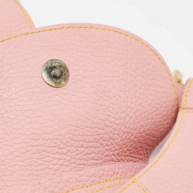 Pre Owned Furla Pink Leather Buckle Flap Hobo