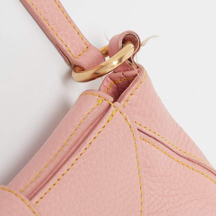 Pre Owned Furla Pink Leather Buckle Flap Hobo