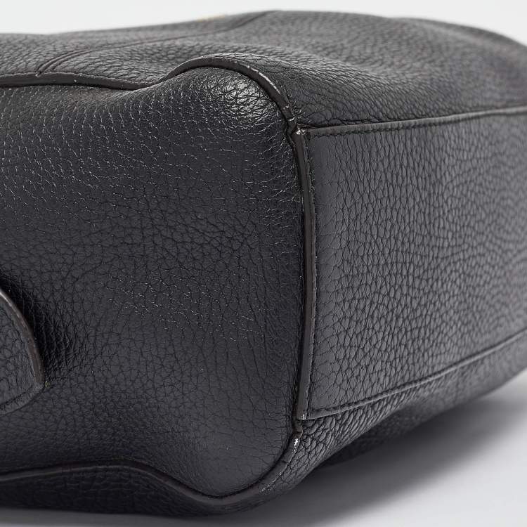 Pre Owned Furla Black Leather Top Zip Satchel