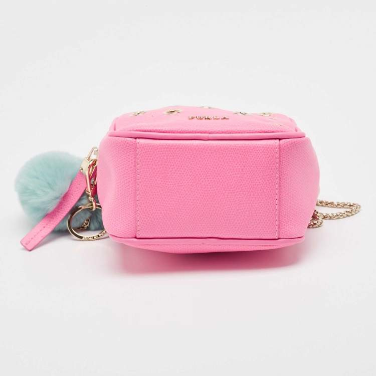 Pre Owned Furla Pink Leather Mini Yo-Yo Crossbody Bag