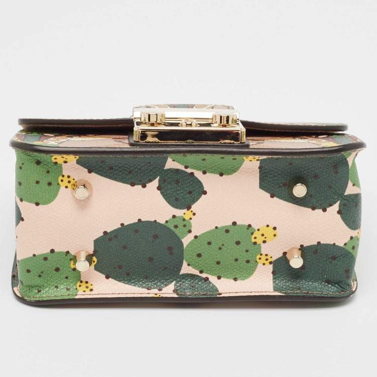 Pre Owned Furla Multicolor Animal Print Leather Mini Metropolis Shoulder Bag