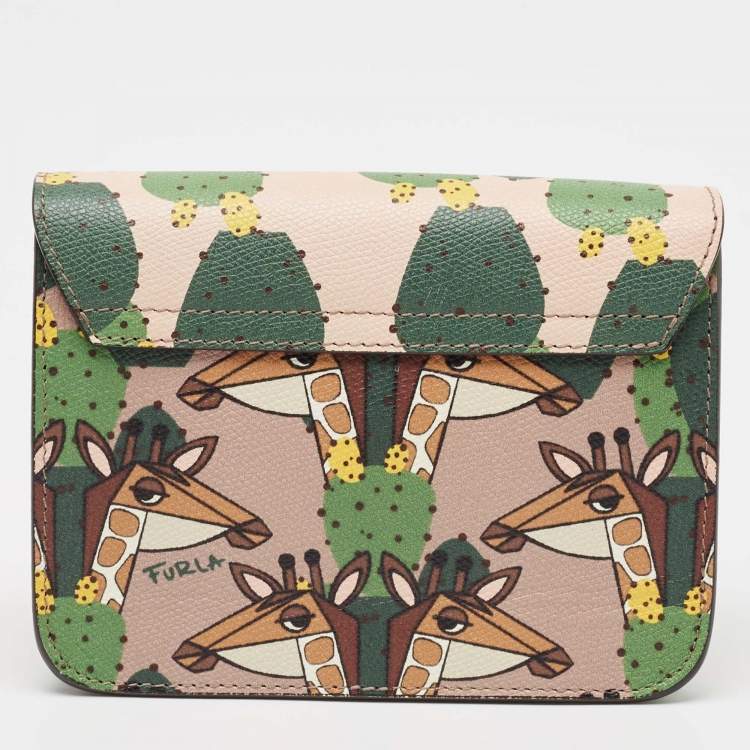 Pre Owned Furla Multicolor Animal Print Leather Mini Metropolis Shoulder Bag