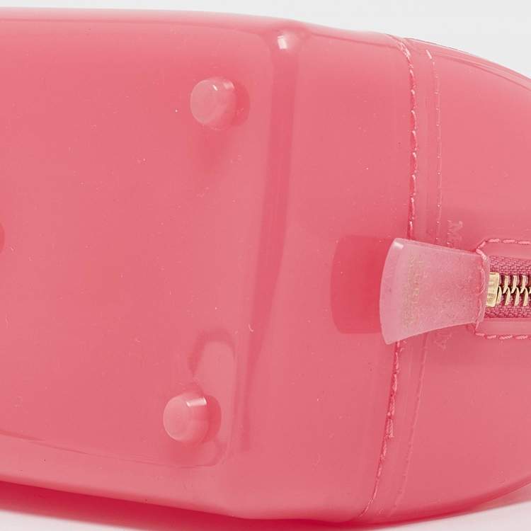 Pre Owned Furla Pink Rubber Mini Candy Satchel