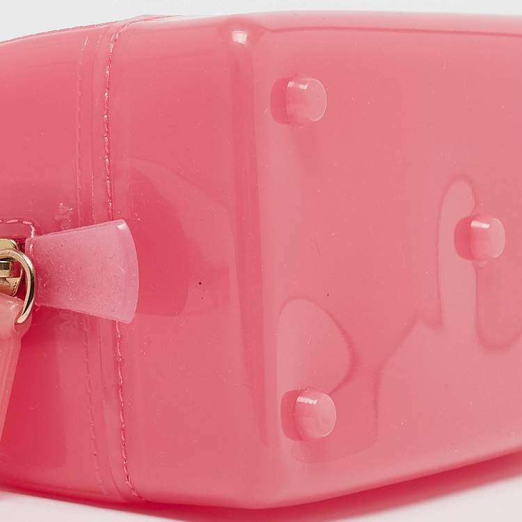 Pre Owned Furla Pink Rubber Mini Candy Satchel
