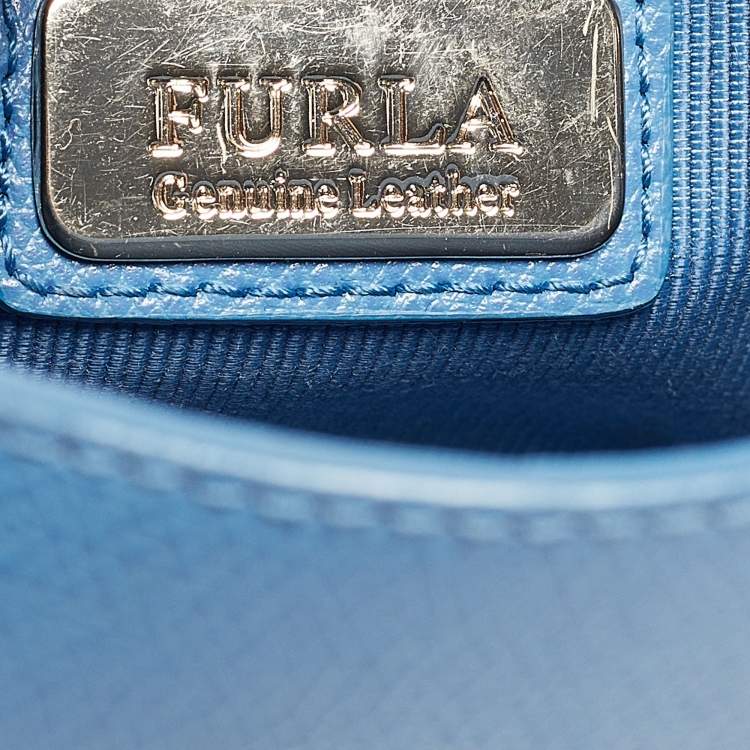 Pre Owned Furla Blue Leather Mini Metropolis Crossbody Bag