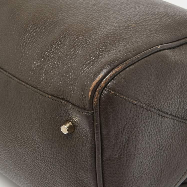 Pre Owned Furla Dark Brown Leather Ariana Satchel