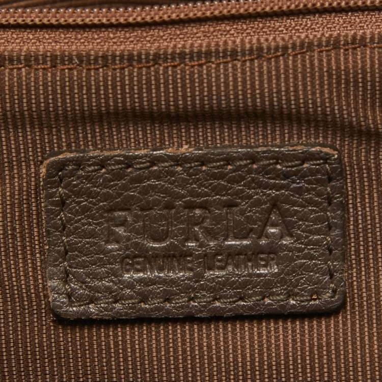 Pre Owned Furla Dark Brown Leather Ariana Satchel