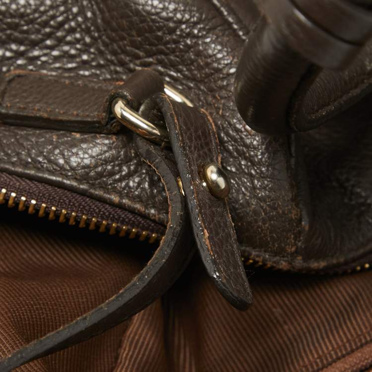 Pre Owned Furla Dark Brown Leather Ariana Satchel