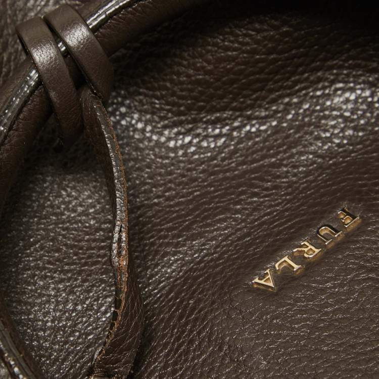 Pre Owned Furla Dark Brown Leather Ariana Satchel