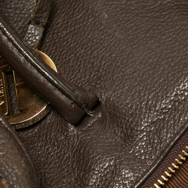 Pre Owned Furla Dark Brown Leather Ariana Satchel