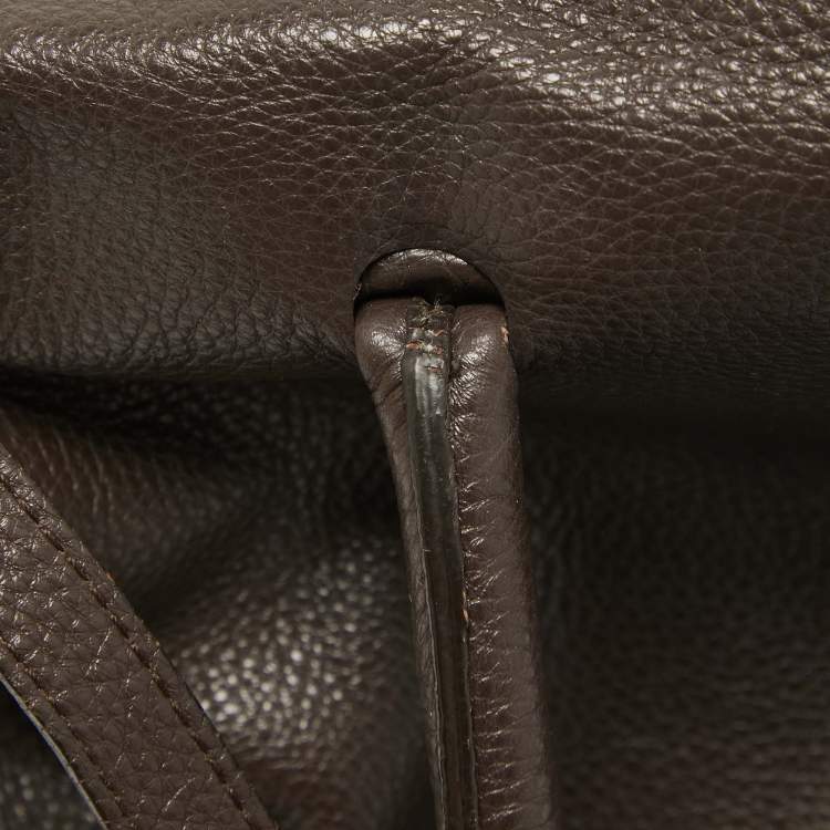 Pre Owned Furla Dark Brown Leather Ariana Satchel