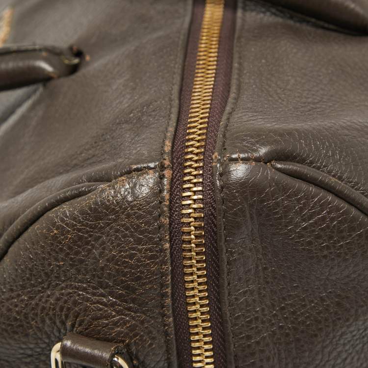 Pre Owned Furla Dark Brown Leather Ariana Satchel