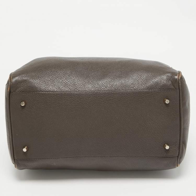 Pre Owned Furla Dark Brown Leather Ariana Satchel