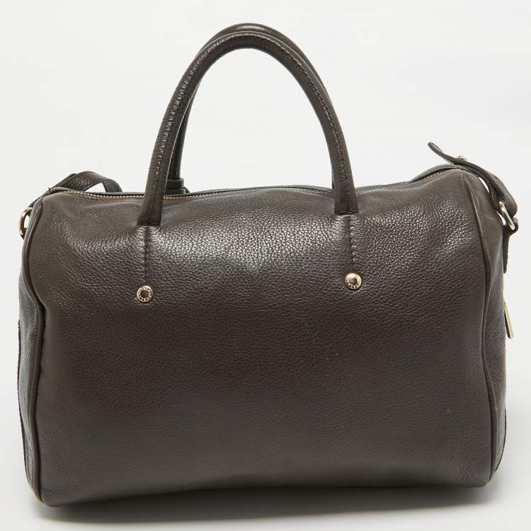 Pre Owned Furla Dark Brown Leather Ariana Satchel