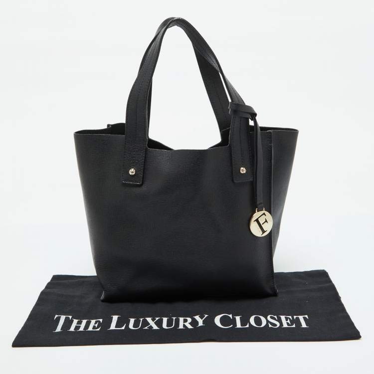 Pre Owned Furla Black Leather Small Musa Tote