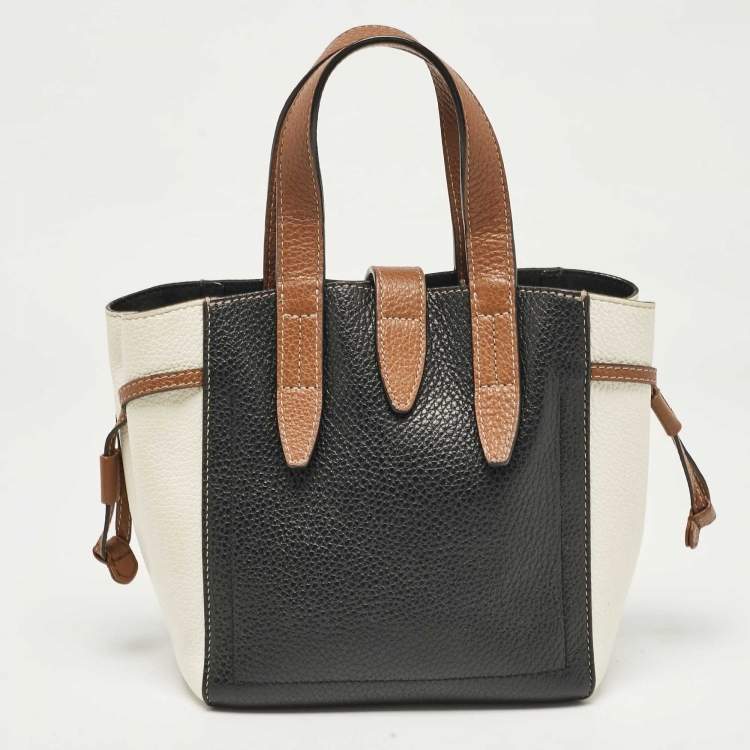 Pre Owned Furla Tricolor Leather Mini Net Tote