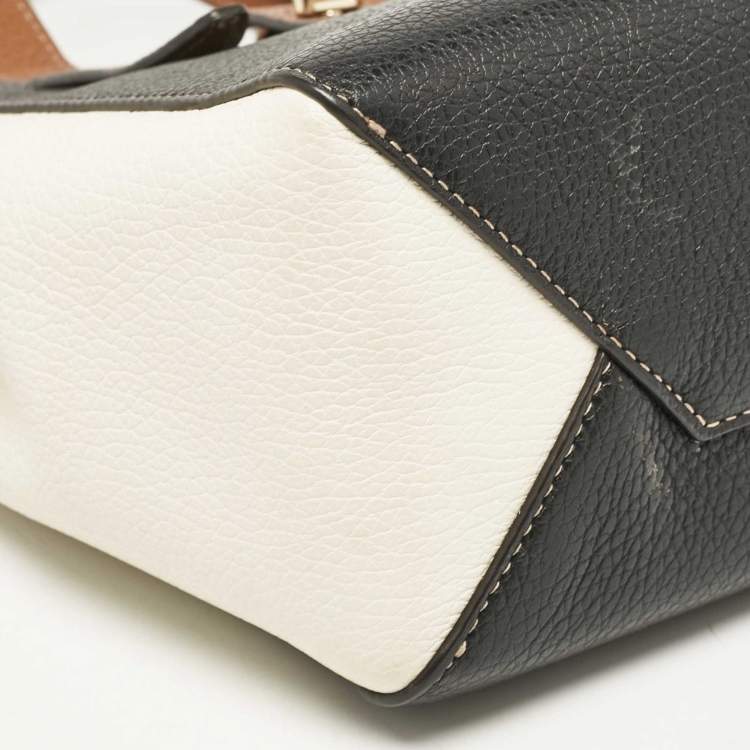 Pre Owned Furla Tricolor Leather Mini Net Tote
