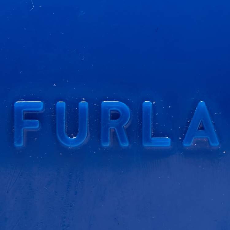 Pre Owned Furla Blue Re-Rubber Candy Satchel