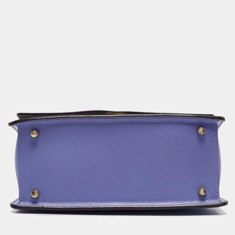 Pre Owned Furla Blue/Purple Leather Like Crossbody Bag