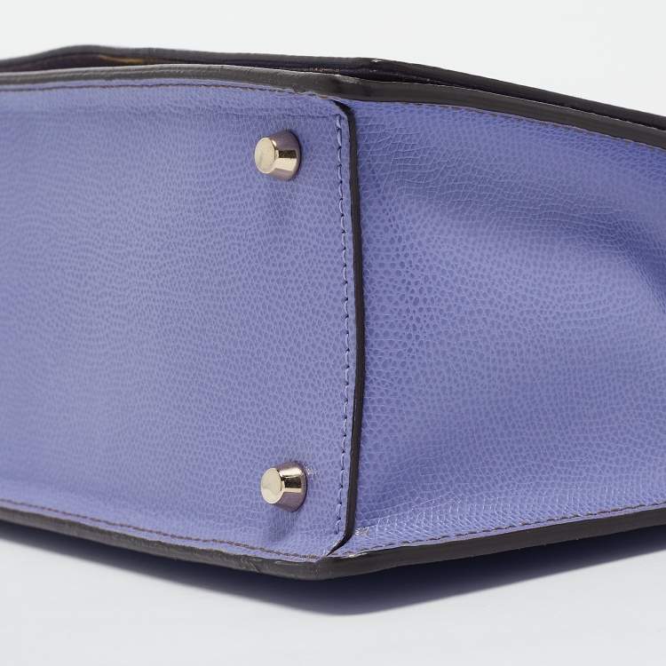 Pre Owned Furla Blue/Purple Leather Like Crossbody Bag