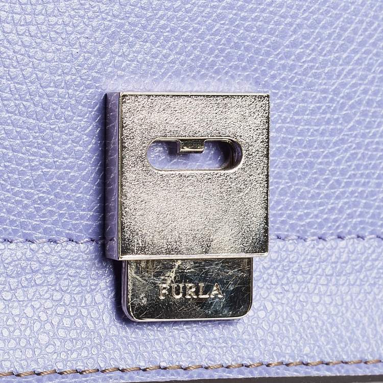 Pre Owned Furla Blue/Purple Leather Like Crossbody Bag