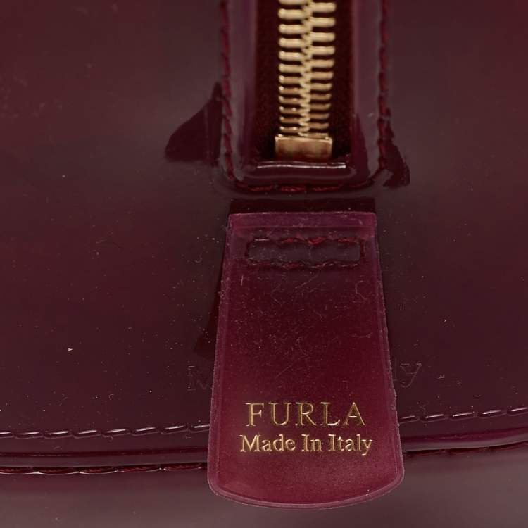 Pre Owned Furla Fuchsia Rubber Small Candy Satchel