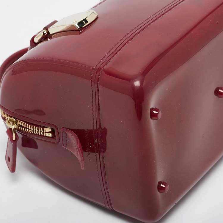 Pre Owned Furla Fuchsia Rubber Small Candy Satchel